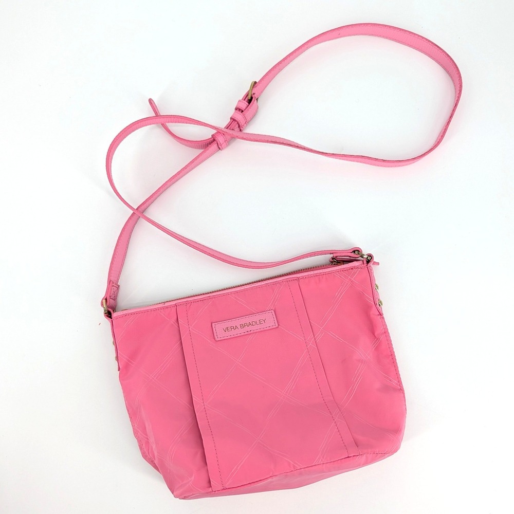 Vera Bradley Pink Nylon Crossbody Bag Adjustable Strap Small Barbiecore